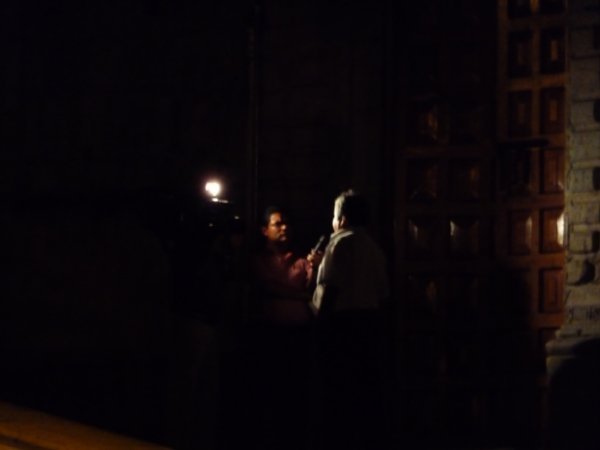 news interviews with protestors inside