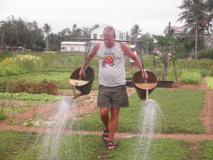 Warren Watering The Vegetable Garden