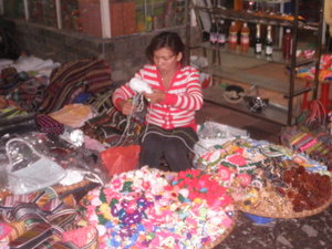 Busy Street Market in Dalat