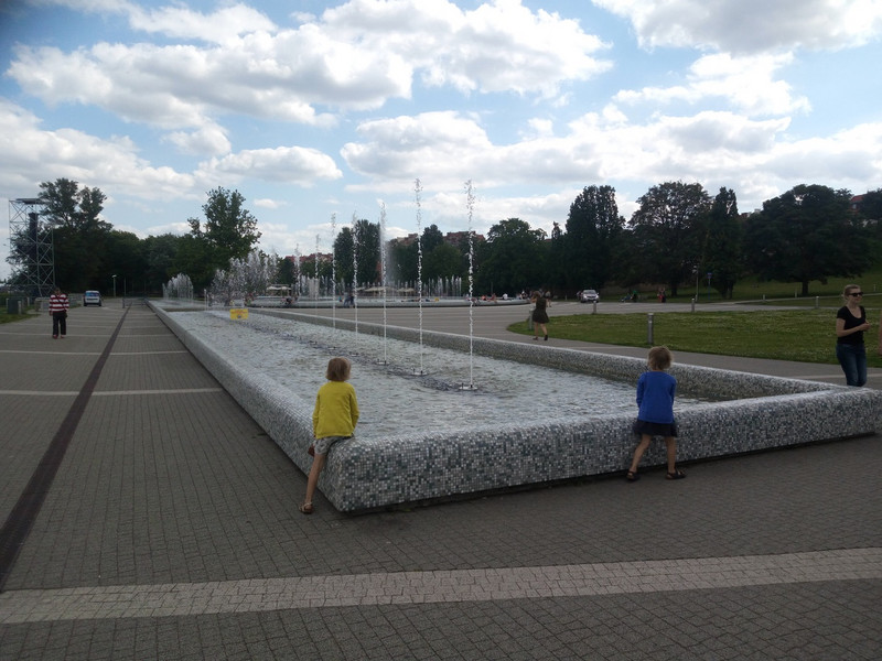dansende fonteinen in Warschau