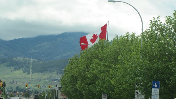 Canada Flag Flying in Kelowna