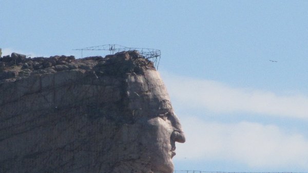 Close-up of Crazy Horse head