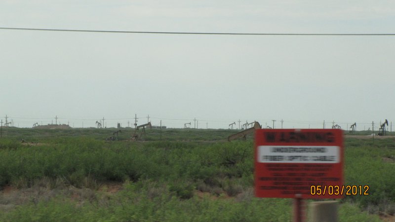 sky line of Oil Well Pumps in NM 