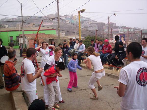 My capoeiragroup visiting my work in Cerro Toro