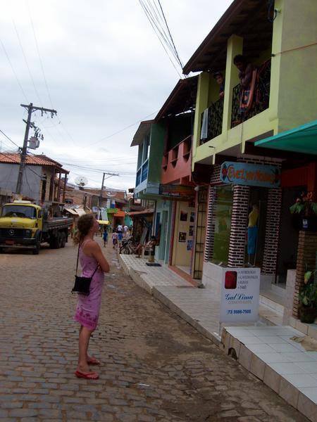 Daniela on the main street of Itacaré