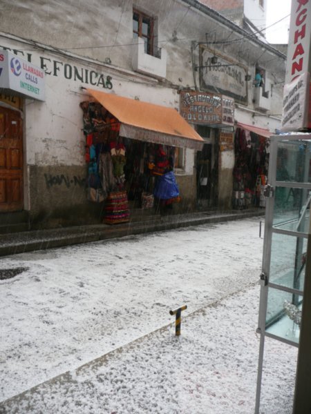 It hailed our last day in La Paz