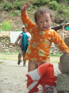 Dancing  sherpa child