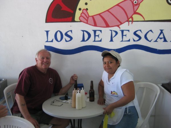 Our server with Raymondo at Los De Pescado