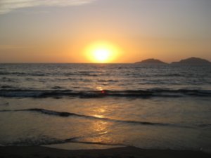 Sunset at beach in Puerto Vallarta