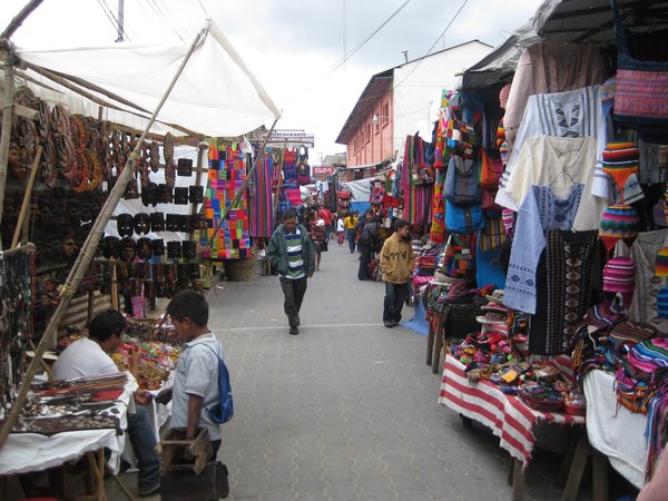 Chichicastenango market in the tourist area.