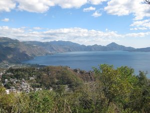 Lake Atitlan is estimated to have a maximum depth of 340 meters.  It  was formed by a volcanic eruption 84,000 years ago.  It is considered to be one of the most beautiful lakes in the world.   