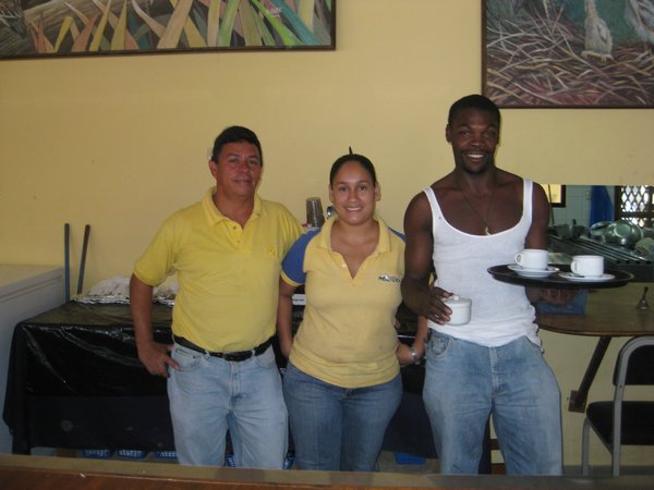 Restaurant staff at Tela Beach Club.