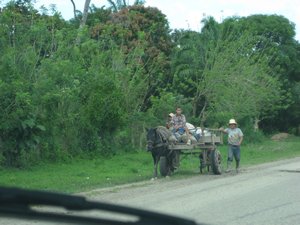 Bicycles seem to be the primary source of transportation but we saw a few horse drawn carts along the roads.