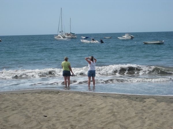 Johnette and Marsia at Playa Hermosa.
