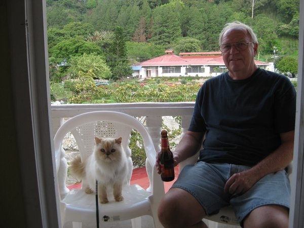Ray and Furgie enjoying the view at Hostel Boquete.