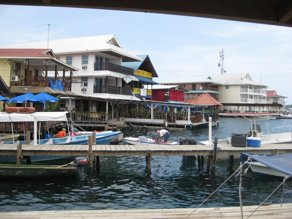 Bocas del Toro waterfront. On the right from the boat taxi dock. 
