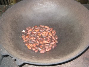 The beans were already shelled and roasted.