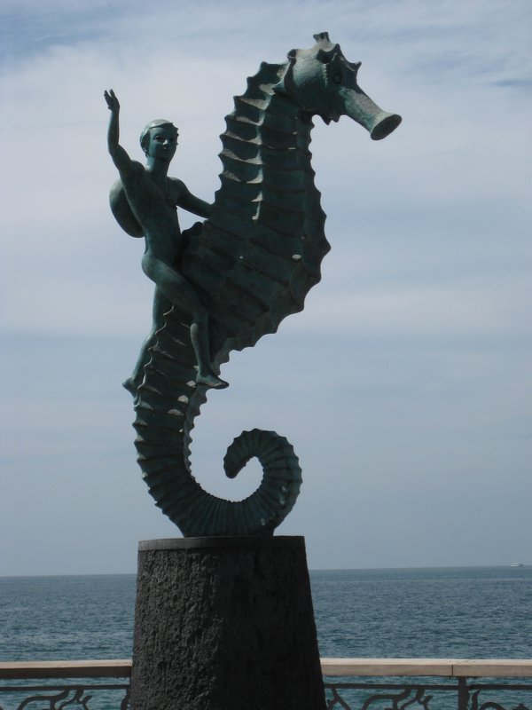 Puerto Vallarta is famous for its sculptures.  The most iconic El Caballito del Mar of the little boy and the seahorse.  