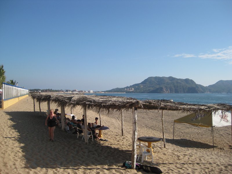 Beach at Melaque to the left.