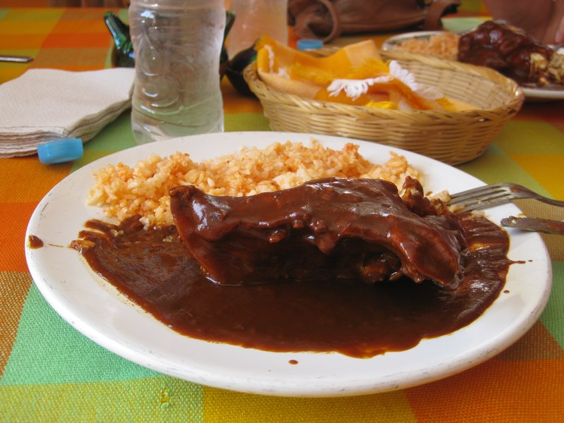 With only about six tables, this small restaurant served the best mole we’ve ever eaten.  It had just the right amount of picante (heat).