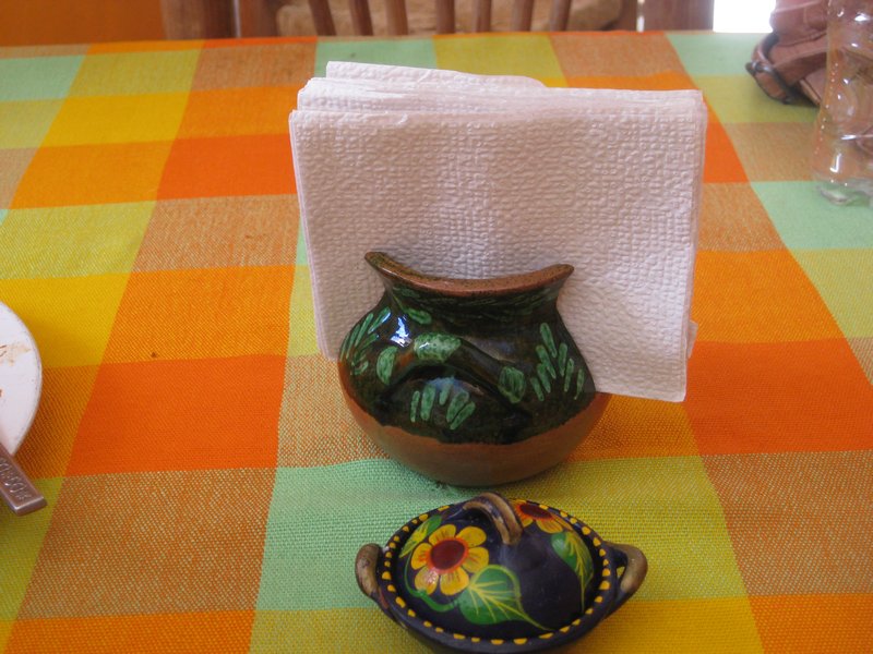 More of those adorable napkin holders.  This one has a matching salt shaker.