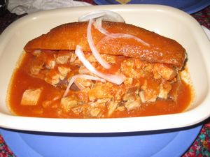 Spicy torta ahogada at La Antojeria.