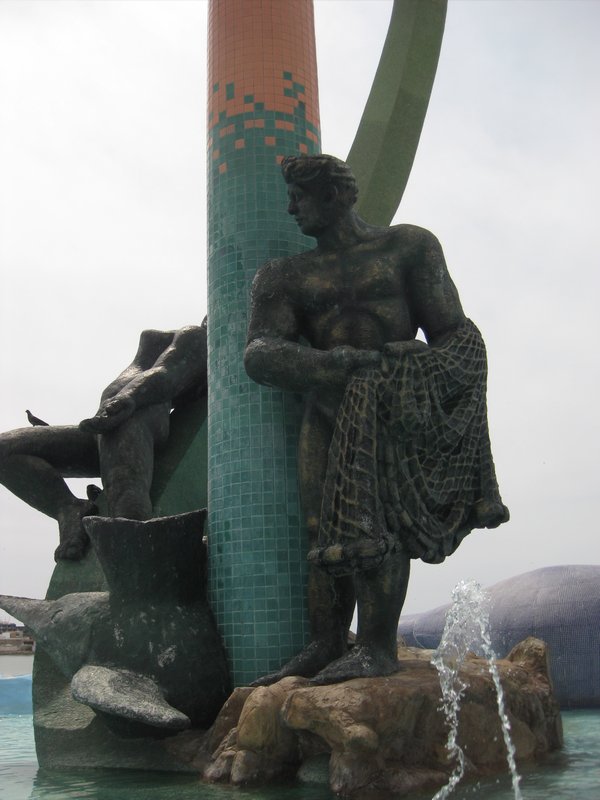 Mazatlans most iconic statue.  The Fisherman. 