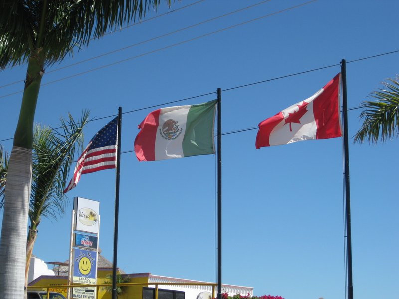 Flags at Totonaka RV Park.