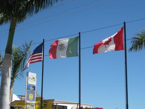 Flags at Totonaka RV Park.