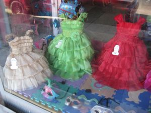 Mexicans really like to dress their little girls.  