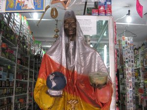 These creepy statues were in what seemed to be and incense shop.  