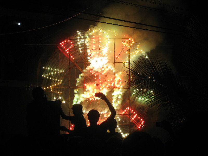 St. Patrick's spelled in pyrotechnics.