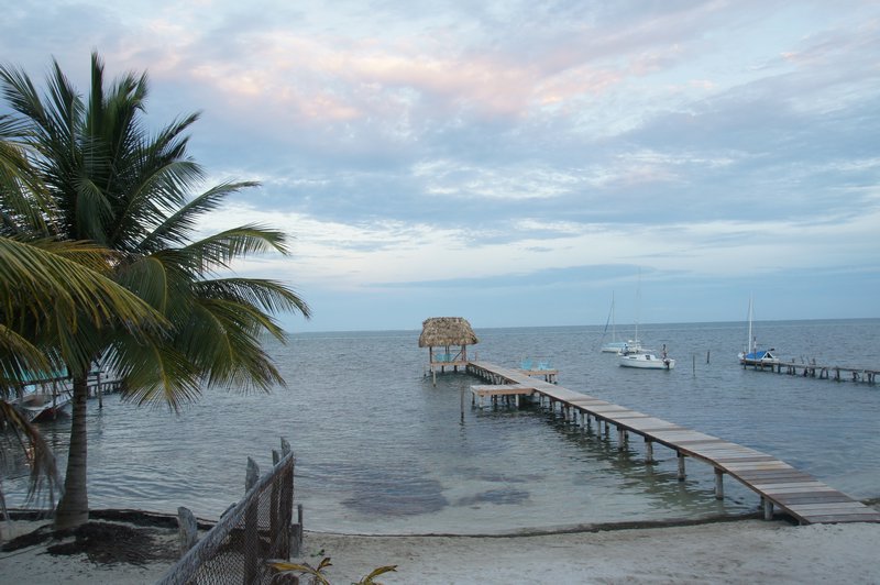 dock in front of our Cabana back in Caye Caulker