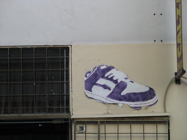 just a shoe on a wall