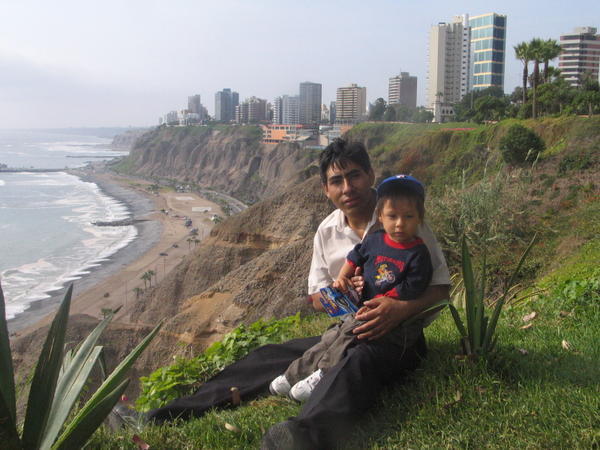 Peruvian father with his son