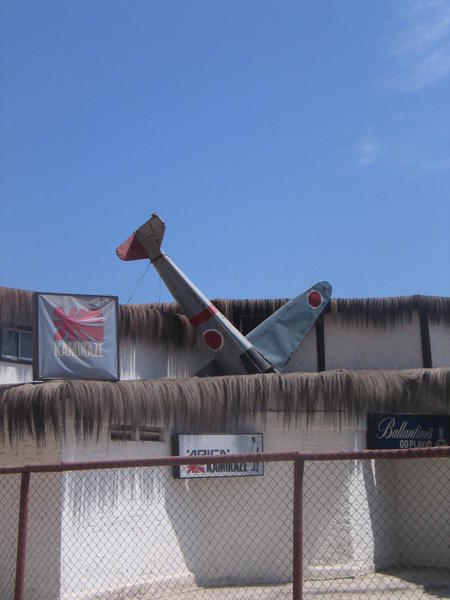 Plane on the roof, I think Aricans have a thing to put vehicles on the roof...