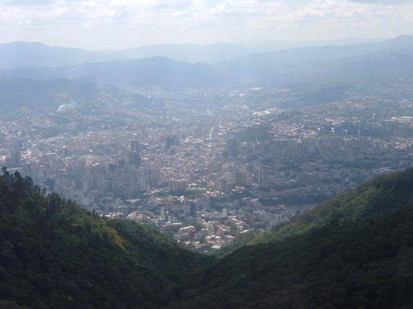 View over Caracas from the cable car
