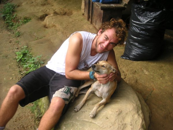 Drew and his mangy jungle dog
