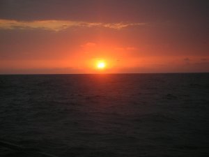 Open ocean sunset