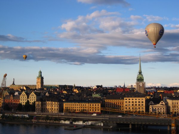 Hot air balloons over stockholm