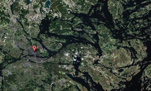 Satellite image of Stockholm archipelago