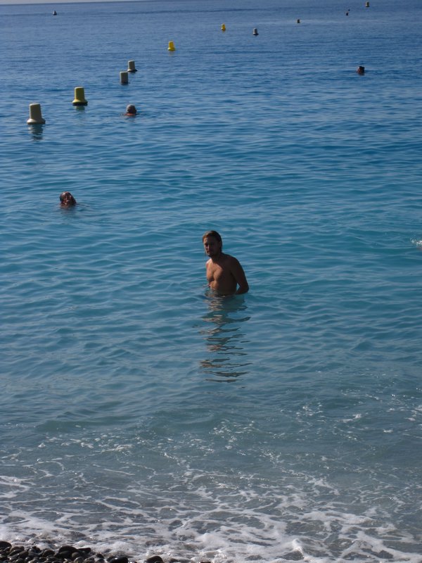 My first dip in the Med.