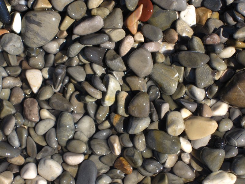 Smooth polished stones of varying sizes comprised the shores in Nice