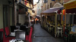 The old town of Cannes was home to many street side restaurants serving traditional Provence food.