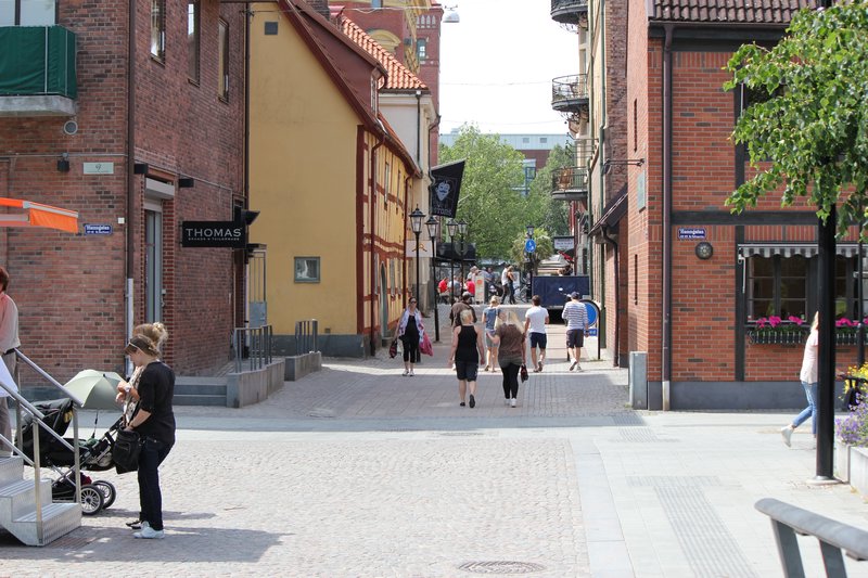 The pedestrian ways in Halmstad