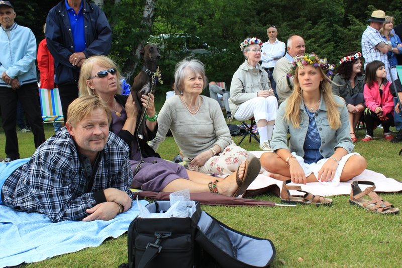 The Magnussons at the Midsommar celebration.