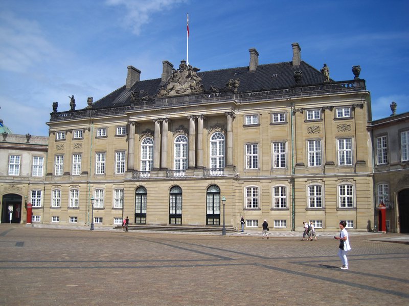 Amalienborg Palace - Sandwiched between the sea and Frederik's Marble Church, the royal family lives in this palace, which is actually comprised of 4 buildings identical to this one, during winter.  