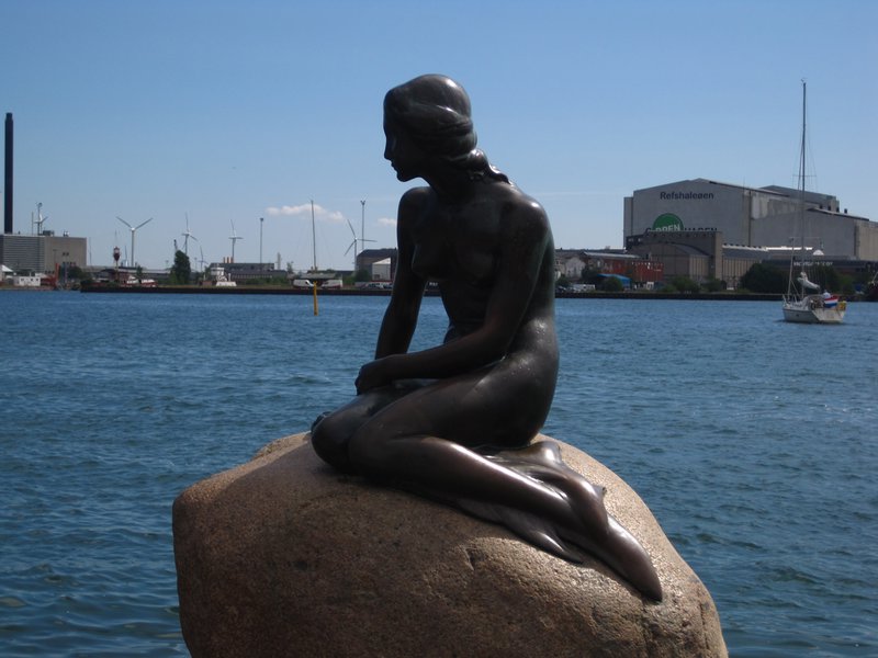 The famous Little Mermaid sculpture in Copenhagen.