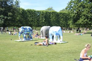 Elephants in the gardens of Rosenborg Castle