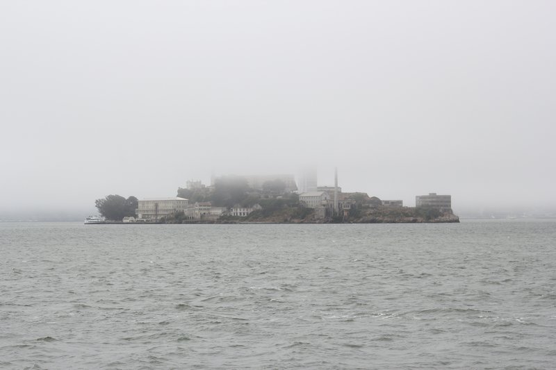 We took the ferry from Belvedere to downtown SF and passed by an eery Alcatraz that morning